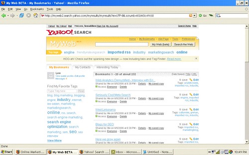 Yahoo MyWeb Yahoo MyWeb